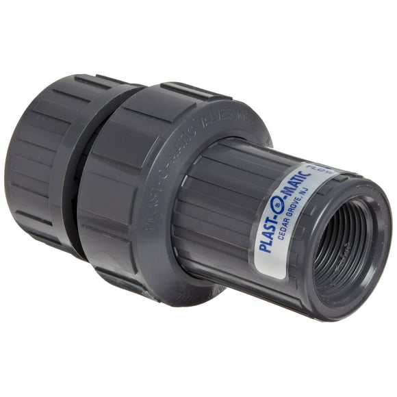Plast-O-Matic VBM Series PVC Vacuum Breaker Valve, For Corrosive and Ultra-Pure Liquids, , 1" NPT Female