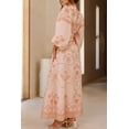thumbnail image 5 of Women's Printed Balloon Sleeve Maxi Shirt Dress with Belt and Button Front 100% Polyester fabric for Everyday Wear, 5 of 13