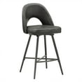 thumbnail image 3 of Weston Home Krista 24" Metal Swivel Mid Back Counter Stools, Set of 2, Dark Grey, 3 of 10