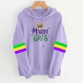 thumbnail image 4 of Felirenzacia Unisex Mardi Gras Hoodie, Carnival Hooded Pullover Tops for Women and Men, Long Sleeve with Stripes, S-2XL, 4 of 5