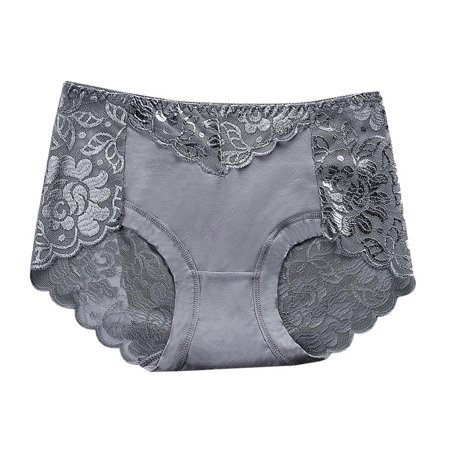 

huanledash Women Underpants Lace Patchwork High Elasticity Mid Waist Soft Protective Anti-shrink Quick Dry Thin Lady Panties for Inner Wear