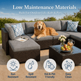 thumbnail image 6 of 7-Piece Patio Furniture Set, PE Rattan Outdoor Couch with Cushions and Glass Coffee Table, Wicker Sofa Set for Backyard, Porch, Garden, Balcony - Gray, 6 of 9