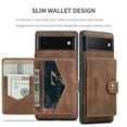 thumbnail image 6 of Detachable Wallet Case for Google Pixel 6 Pro 5G 2021, Allytech PU Leather Credit Card Slot Holder Kickstand Flip Magnetic Snap 2 in 1 Functional Wallet Case for Pixel 6 Pro (6.7"), Brown, 6 of 7
