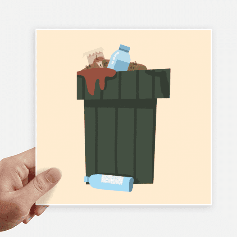 Dustbin Waste Recovery Garbage Can Sticker Tags Wall Picture Laptop