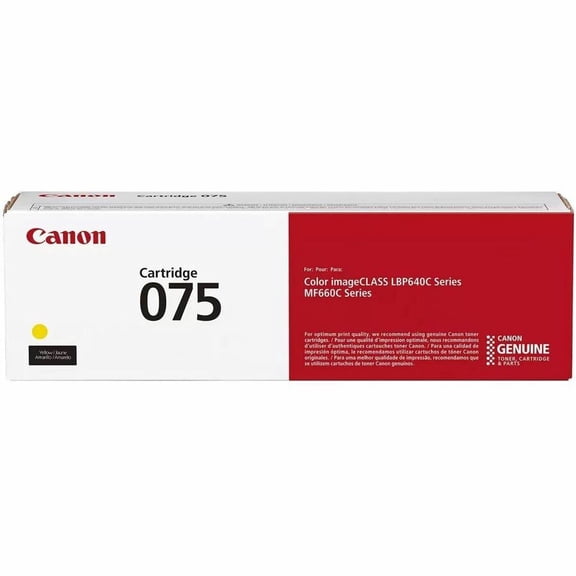 Canon 075 Original Laser Toner Cartridge, Yellow Pack