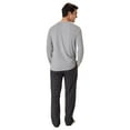 thumbnail image 3 of Hanes Men's Flannel Sleep Set, Long Sleeve Top with Plaid Printed Pajama Pants, Grey, 3 of 7