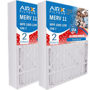 20x25x4 Air Filter MERV 11 Comparable to MPR 1000, MPR 1200 & FPR 7 Compatible with TopTech TT-FM-2025 Premium USA Made 20x25x4 Furnace Filter 2 Pack by AIRX FILTERS WICKED CLEAN AIR.