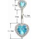 thumbnail image 2 of Belly Rings 316L Surgical SS PVD Plated Multicolor Heart CZ Navel Piercing Shiny Belly Button Rings, 2 of 4