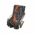 thumbnail image 3 of Coastal Soft Flannel Fleece Throw Blanket, The Wooden Wall Safety Emergency Rescue Equipment, Cozy Plush for Indoor and Outdoor Use, 60" x 80", Orange Grey Brown, by Ambesonne, 3 of 5