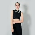 thumbnail image 3 of Women False Lapel Collar Pearls Spread False Collar Half Shirt Collar, 3 of 18
