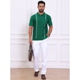 thumbnail image 2 of DARING DIVA Men's Striped Knit Chest Pocket Short Sleeve Vintage Golf Shirts S Green, 2 of 7