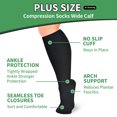 thumbnail image 2 of Plus Size Compression Socks for Women Men 20-30 mmHg 2xl 3xl 4xl , Wide Calf High Tights Long SocksStockings Best Support for Circulation, Running, 2 of 7