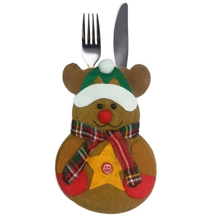 

Christmas Fork & Knife Pocket Christmas Decoration Tableware Pocket Knife Holder For Home Decor Dinning Room