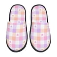 thumbnail image 1 of Balery Heart Buffalo Plaid Pantuflas de Casa de Felpa Silenciosas con Diseño Estampado, Zapatillas Cómodas Antideslizantes de Algodón para Interior-Large, 1 of 8