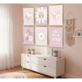 thumbnail image 5 of 6 piezas de lona floral rosa para niñas, deción de pared de cuarto de bebé, margaritas, flores silvestres, cuadros, bohemio, deción de pared, para niñas, sala de estar, recámara, deción, 5 of 5