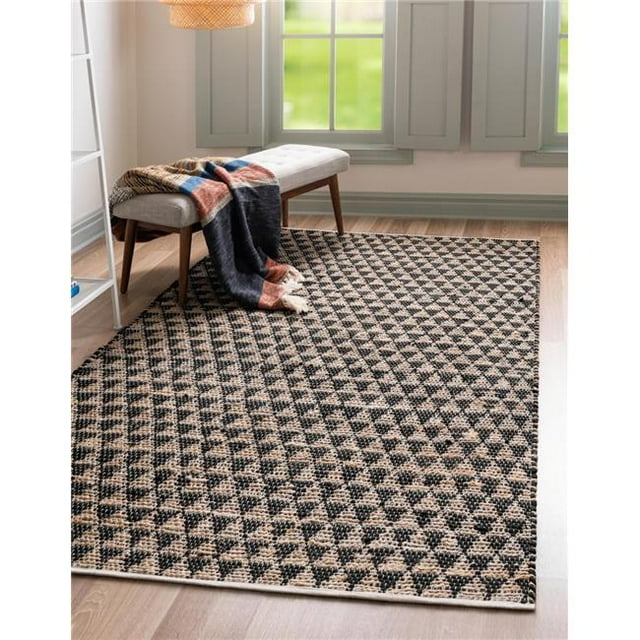 Unique Loom 3153975 8 x 11 ft. Chindi Jute Rectangular Rug, Black