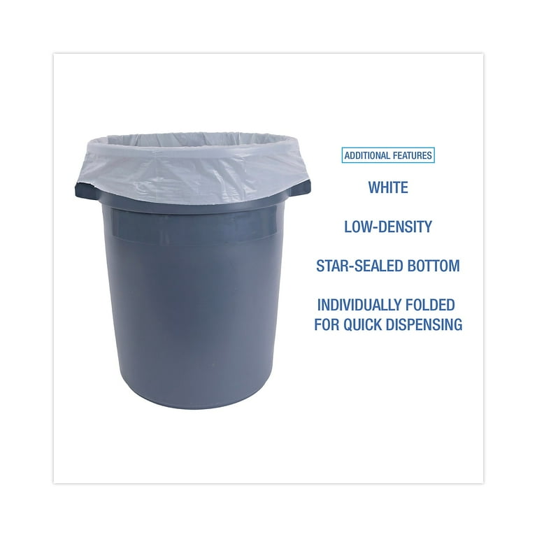 Linear Low Density Industrial Can Liners, 33 gal, 0.9 mil, 33 x 39, White, 100/Carton Linear Low Density Industrial Can Liners, 33 gal, 0.9 mil, 33 x 39, White, 100/Carton