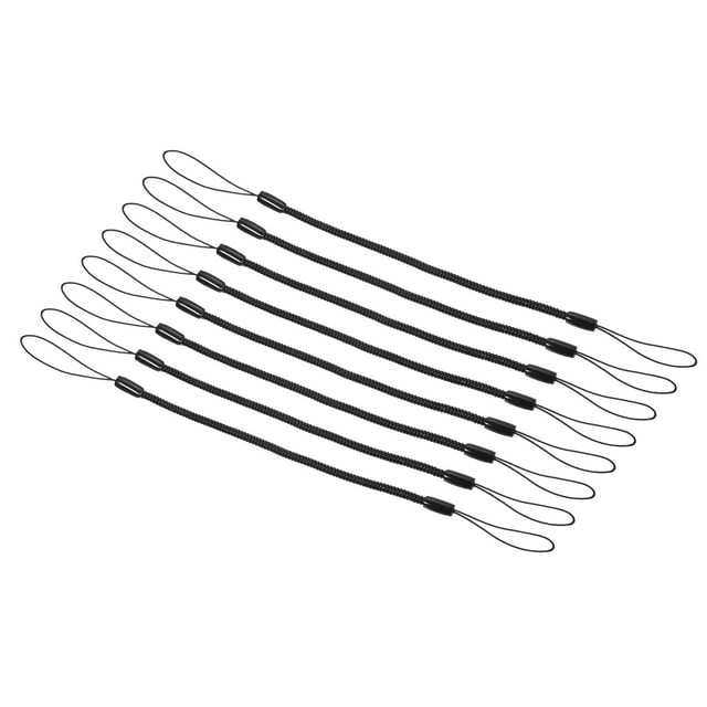 Unique Bargains Lanière à Ressort Rétractable, Noir, Lot de 8