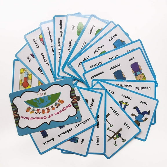 Degrees of Comparison Flash Cards | Learning Toys Flashcards for Children Pre-K, Toddlers and Kids