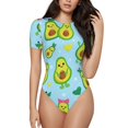 thumbnail image 1 of Fotbe Cartoon Avocado Body de Mujer con Cuello Redondo y Mangas Cortas, Sin Mangas Ajustado, Suave, Cómodo y Básico-Medium, 1 of 7