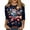 Red, variant on Ladies Tops And Blouses New Years Outfits Women Casual 3/4 Sleeve Round Neck 2025 New Year Printed Graphic Plus Size Tops Women'S Clothing