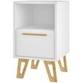 thumbnail image 1 of Manhattan Comfort Doris 1 Drawer Nightstand in White, 1 of 4