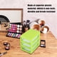thumbnail image 2 of Organizador de cajones Ecomeon caja de almacenamiento de maquillaje de plástico 3 capas color verde, 2 of 5