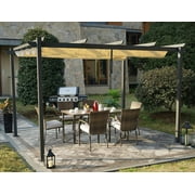 Kozyard Atlantics 13' x 10' x 8' Beige Aluminum Polyester Pergola, Retractable Canopy