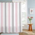 thumbnail image 4 of Pink Grey Stripe Shower Curtains for Bathroom, Modern Farmhouse Vertical Striped Waterproof Fabric Shower Curtain, Decorative Bathroom Curtain for Bathtub, 72"x84" , No Hooks Included, 4 of 9