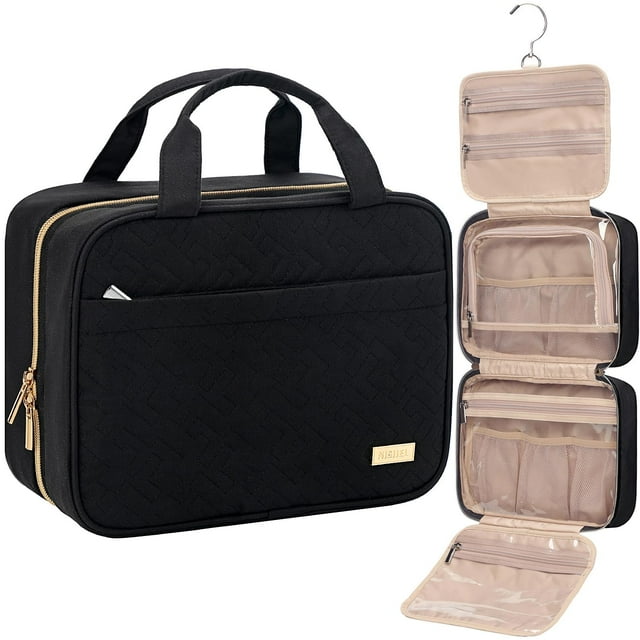 Neceser de viaje NISHEL para mujer con organizador colgante negro