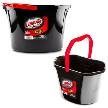 Libman High Power Utility Bucket 3.5 Gallon Black Polypropylene with Ergonomic Handle