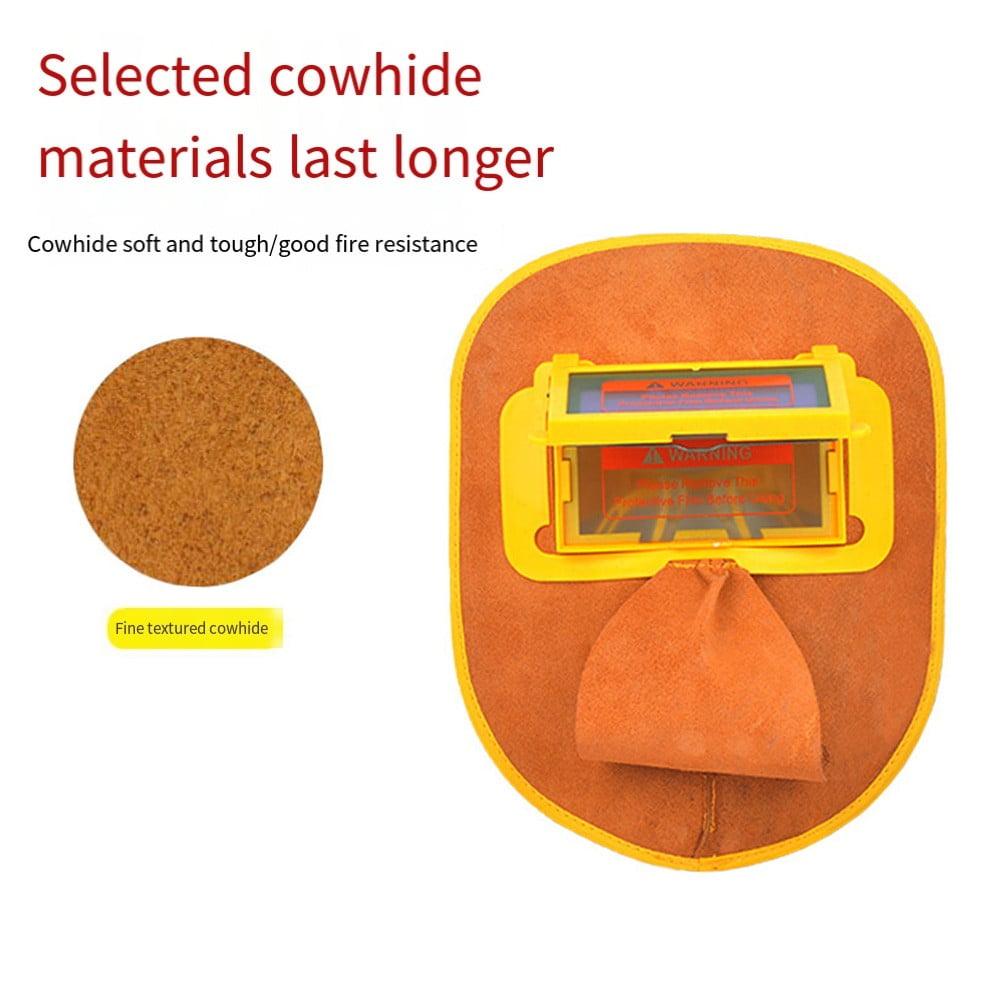 Arkzeo Cowhide Leather Welding Hood Auto Darkening Solar Filter Welding Helmet Vizard