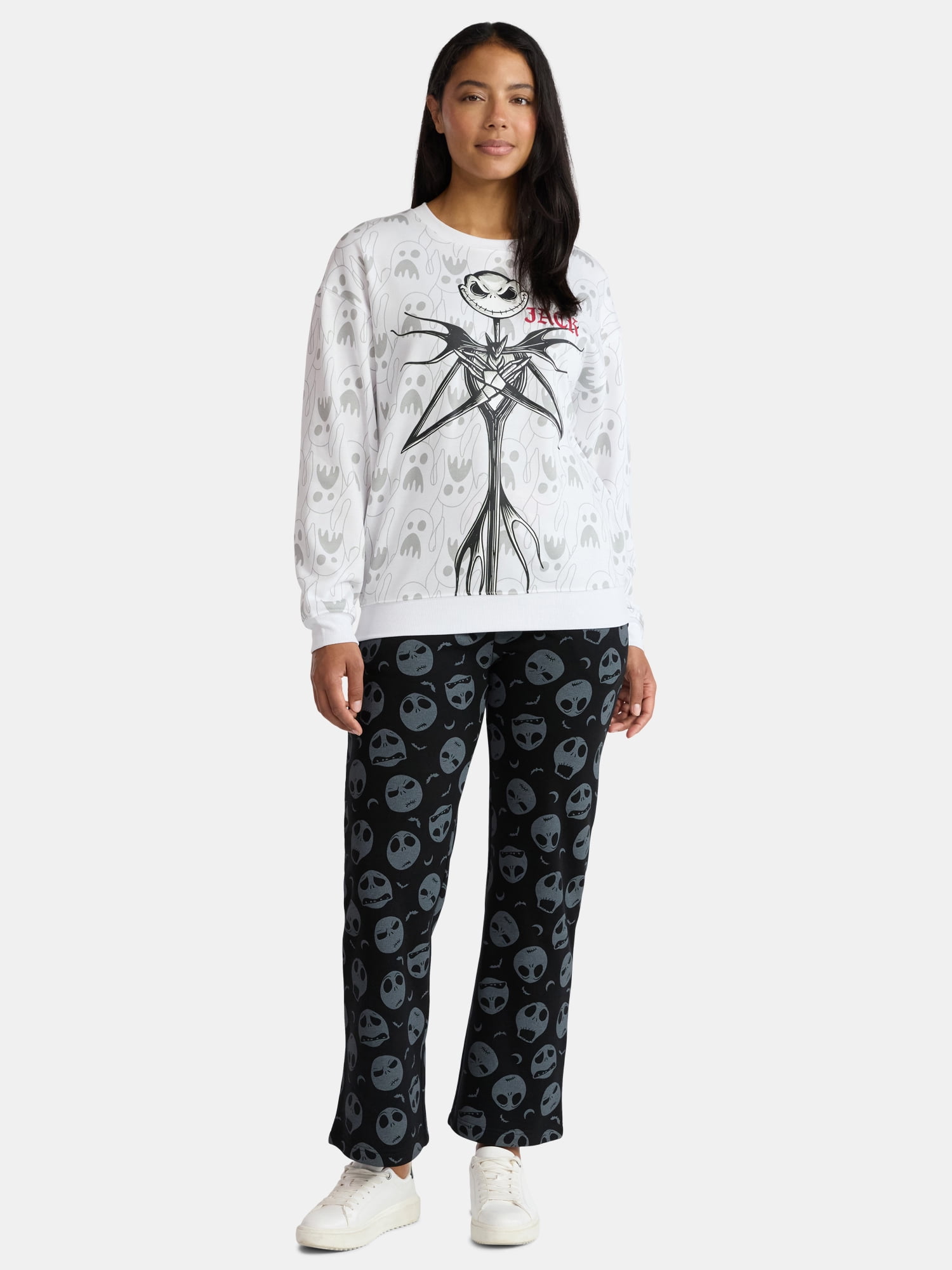 Disney Nightmare Before Christmas Women's Graphic Print Fleece Jogger Pants, Sizes XXS-XXL