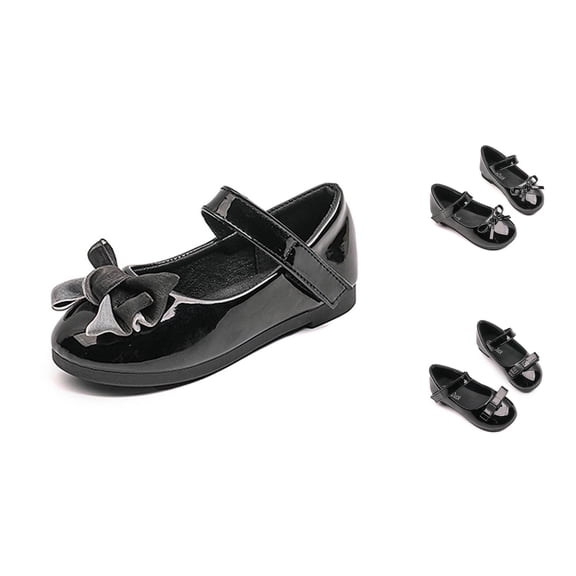Gyujnb Girls Patent Leather Mary Jane Shoes Bow Dress Shoes Princess Shoes for School Party,2.5