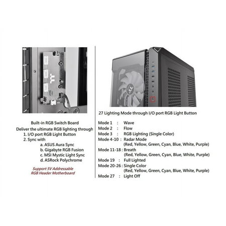 Thermaltake - View 51 Tempered Glass ARGB Full Tower Case - Black