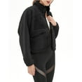 thumbnail image 2 of PUWEI Women's Sherpa Fleece Cropped Jacket Fuzzy Warm Coat Button Down Outwear with Pockets, 2 of 7