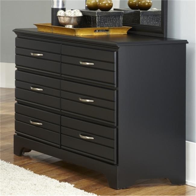 Carolina Furniture Works 505600 Dresser Double 6 Drawer Black