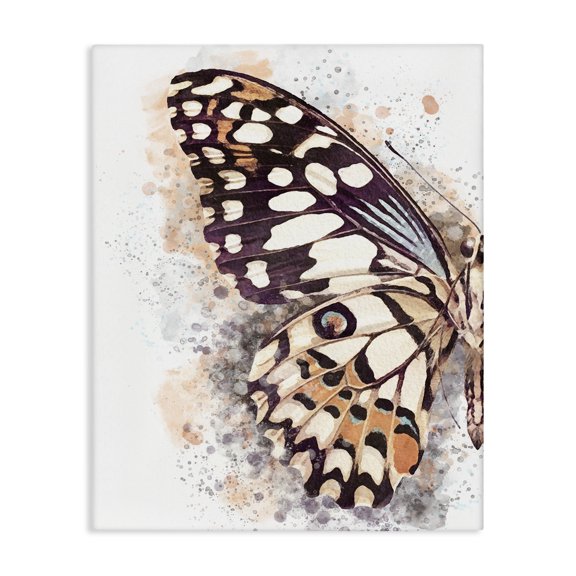 Stupell Industries Modern Close Up Butterfly Patterned Wing Paint Splatter Canvas Art, 16 x 20, by Ros Ruseva