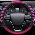 thumbnail image 1 of Funda de volante de cuero morado estilo deportivo, funda de volante deportivo morado fresco, volante universal de 14,5-15,25 pulgadas JAMW Sencillez, 1 of 5