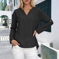 thumbnail image 2 of HXWCHs Classic Soft V-Neck Basic Tee for Women Relaxed Fit Everyday Comfort Casual Solid Color top XXXXXL Black, 2 of 5