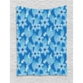 thumbnail image 1 of Floral Tapestry, Botanical Top View of Flower Petals Blossoming in Monochrome Style, Wall Hanging for Bedroom Living Room Dorm Decor, 60W X 80L Inches, Azure Blue Pale Blue Indigo, by Ambesonne, 1 of 2