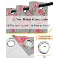 thumbnail image 6 of Red Floral Blackout Curtains, Light Blocking Print Window Curtains, Farmhouse Garden Flowers Botanical Thermal Insulated Window Drapes for Living Room Kitchen Cafe 2 Panels, 84"W x 63"L, 6 of 9