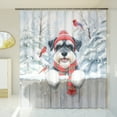 thumbnail image 3 of Playful Schnauzer Welcomes Winter Snowy Day with Cardinal Bird Shower Curtain Miniature Schnauzer Dog Lover Waterproof Bathroom Bathtub Curtain - 12017, 3 of 5
