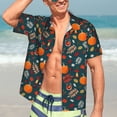 thumbnail image 5 of Lsque Autumn with Pumpkins pattern Hawaiian Shirt for Men, Unisex Summer Beach Casual Short Sleeve Button Down Shirts-X-Large, 5 of 9