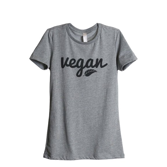 Thread Tank Vegan Women's Relaxed Crewneck T-Shirt Tee Heather Grey Small