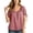 Wine, variant on cocolona Womens Summer Plaid Tops Crew Neck Short Sleeve Tie Button Shirts Dressy Casual Loose Blouses