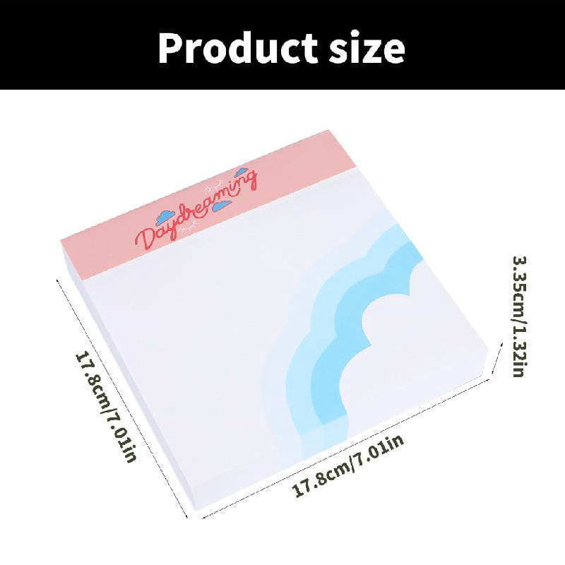 Zeiwohndc Selves-Stick Note Pad Removable Stick Memo Pad Simple Design Writing Notepads