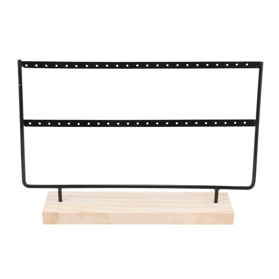 WSTEER Portable Jewelry Display Stand Black - Iron Art Earring and Necklace Storage Rack Organizer for Ornaments