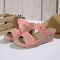 thumbnail image 5 of Viluyesy Women's Wedge Sandals, Soft Sole Floral Hollow Peep Toe New Style Slip-On Platform Shoes Pink 7.5, 5 of 9