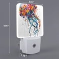 thumbnail image 2 of Pofeuu Colorful Floral Jellyfish Print Night Lights Plug into Wall with Dusk-to-Dawn Light Sensor, LED Nightlight for Bathroom, Adult, Hallway-US, 2 of 7